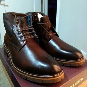 Johnston and Murphy Mahogany Shearling Leather Boots